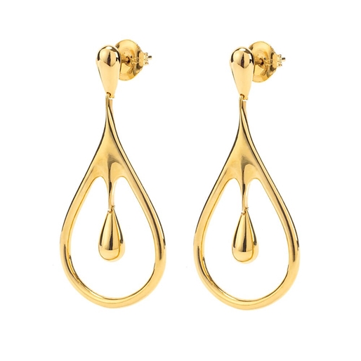 Style Drops Yellow Gold Plated Short Earrings-